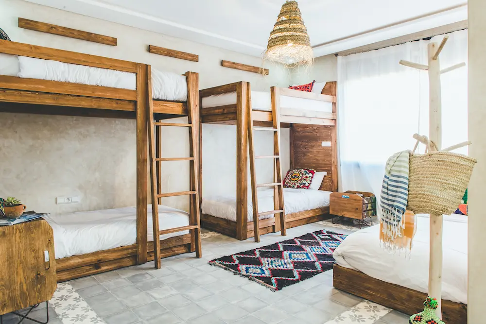 Surf Camp Dorm Bed - Taghazout Surf Accommodation at The Yogi Surfer in Taghazout Bay, Morocco.