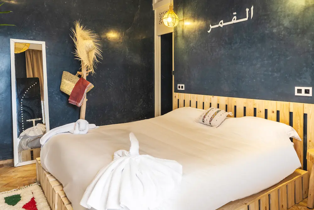 Large Bed Room - Taghazout Villa Accommodation at The Yogi Surfer in Taghazout Bay, Morocco.
