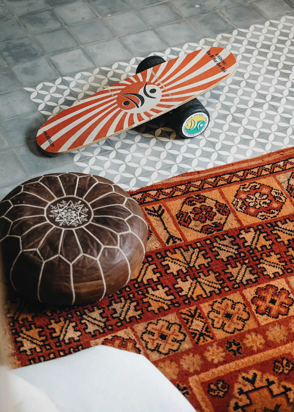 Skateboarding & Balance Training - Surf Camp Taghazout at The Yogi Surfer in Taghazout Bay, Morocco.