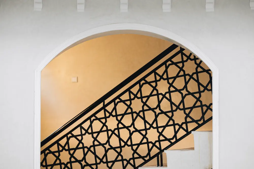 Villa Staircase - Surf Camp Tamraght at The Yogi Surfer in Taghazout Bay, Morocco.