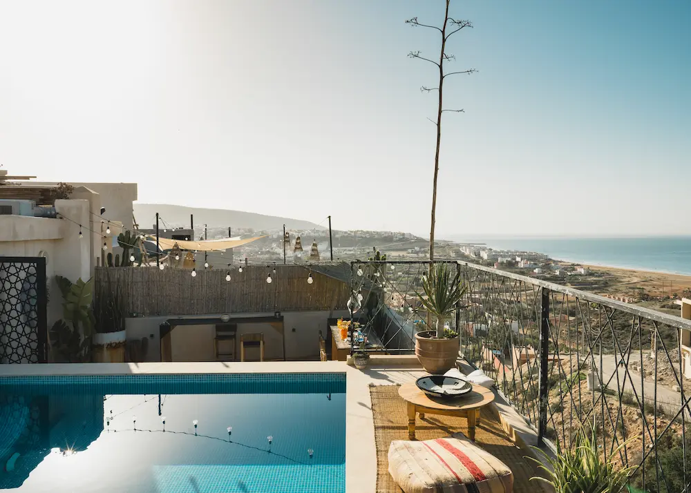 Swimming Pool - Surf Camp Taghazout at The Yogi Surfer in Taghazout Bay, Morocco.